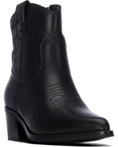 CARMELA 164391 DAMEN-WESTERNSTIEFELETTEN AUS LEDER IN SCHWARZ NEGRO