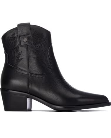 CARMELA 164391 DAMEN-WESTERNSTIEFELETTEN AUS LEDER IN SCHWARZ NEGRO