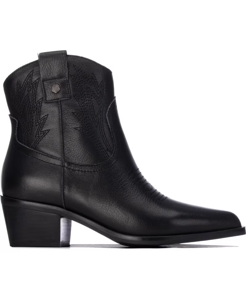CARMELA 164391 DAMEN-WESTERNSTIEFELETTEN AUS LEDER IN SCHWARZ NEGRO