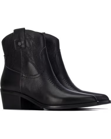 CARMELA 164391 DAMEN-WESTERNSTIEFELETTEN AUS LEDER IN SCHWARZ NEGRO