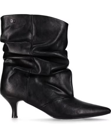 CHIKA10 NANCITA 01 BOTINES PIEL SINTÉTICA TACON MEDIO NEGRO-BLACK