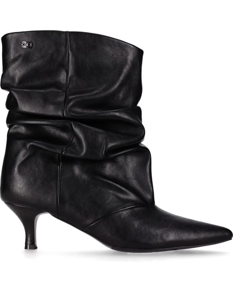 CHIKA10 NANCITA 01 BOTINES PIEL SINTÉTICA TACON MEDIO NEGRO-BLACK