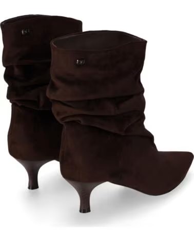 CHIKA10 NANCITA 01 MARRONE STIVALETTI IN TESSUTO DA DONNA TACCO MEDIO MARRON-BROWN