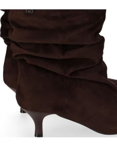 CHIKA10 NANCITA 01 MARRONE STIVALETTI IN TESSUTO DA DONNA TACCO MEDIO MARRON-BROWN