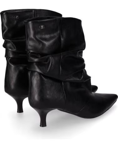 CHIKA10 NANCITA 01 BOTINES PIEL SINTÉTICA TACON MEDIO NEGRO-BLACK