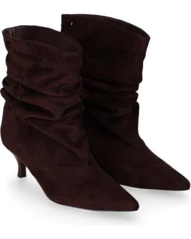 CHIKA10 NANCITA 01 MARRONE STIVALETTI IN TESSUTO DA DONNA TACCO MEDIO MARRON-BROWN