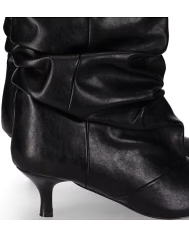 CHIKA10 NANCITA 01 BOTINES PIEL SINTÉTICA TACON MEDIO NEGRO-BLACK