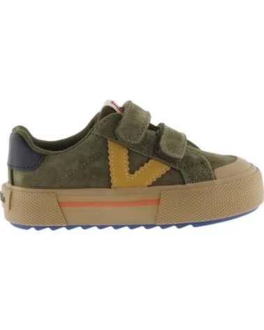 VICTORIA BASKETS ENFANT TRIBU BRIDES CROÛTE DE CUIR 1065201 KAKI