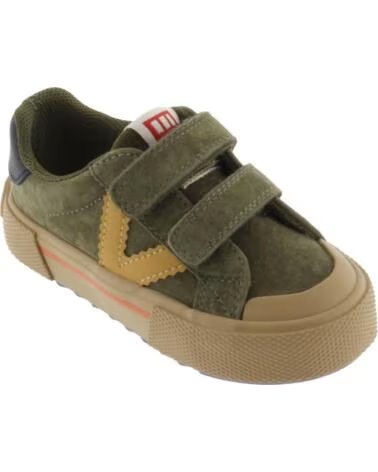 VICTORIA BASKETS ENFANT TRIBU BRIDES CROÛTE DE CUIR 1065201 KAKI