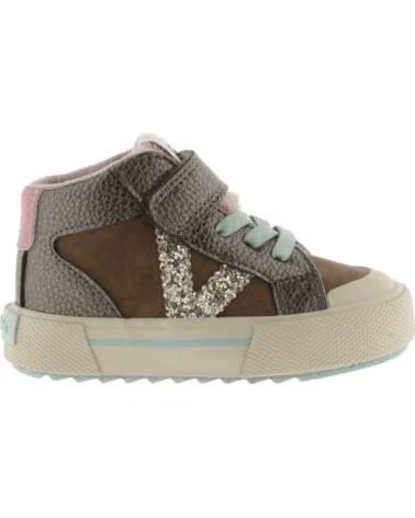 VICTORIA BASKETS MONTANTES POUR FILLE TRIBU BRIDE ET ÉLASTIQUE MÉTALLISÉ 1065203 MARRON