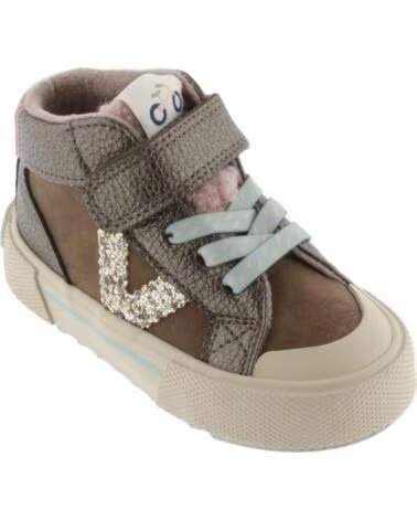 VICTORIA BASKETS MONTANTES POUR FILLE TRIBU BRIDE ET ÉLASTIQUE MÉTALLISÉ 1065203 MARRON