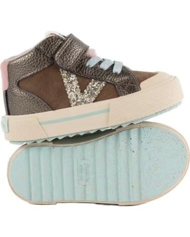 VICTORIA BASKETS MONTANTES POUR FILLE TRIBU BRIDE ET ÉLASTIQUE MÉTALLISÉ 1065203 MARRON