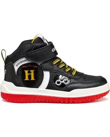 ZAPATILLAS ALTAS CON LUCES LED GEOX J56MCD 054FU J BUZZERLIGHT HARRY POTTER C0048 BLACK-RED
