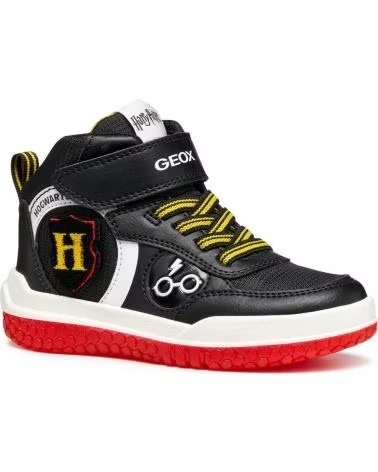 ZAPATILLAS ALTAS CON LUCES LED GEOX J56MCD 054FU J BUZZERLIGHT HARRY POTTER C0048 BLACK-RED