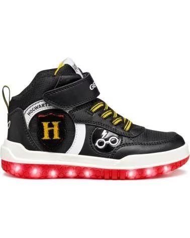 ZAPATILLAS ALTAS CON LUCES LED GEOX J56MCD 054FU J BUZZERLIGHT HARRY POTTER C0048 BLACK-RED