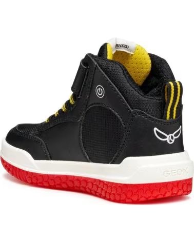 ZAPATILLAS ALTAS CON LUCES LED GEOX J56MCD 054FU J BUZZERLIGHT HARRY POTTER C0048 BLACK-RED
