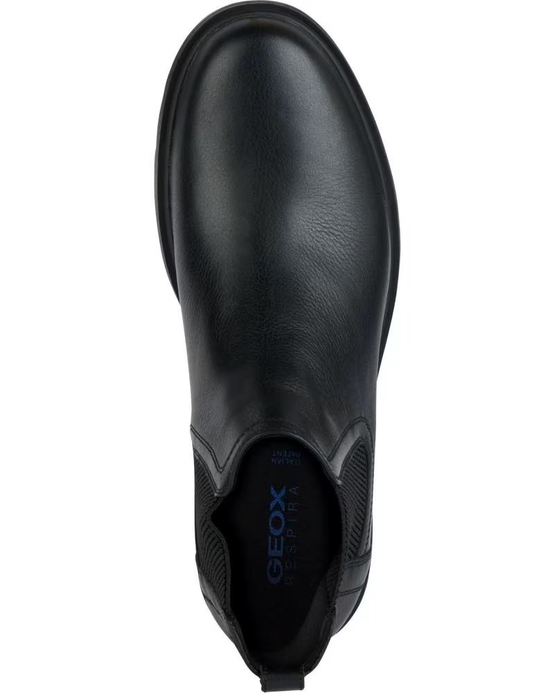 STIVALETTI CHELSEA GEOX U SPHERICA EC1 IN PELLE NERA U36D1C 00046 C9999 BLACK