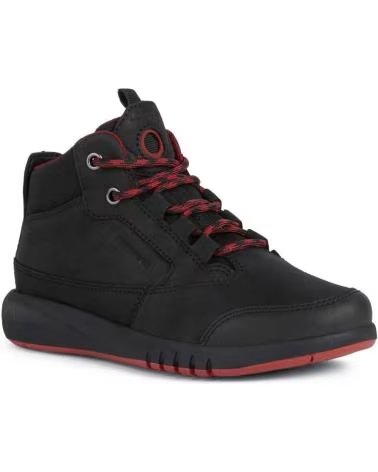 GEOX J04CYA 0CL11 J AERANTER ABX WASSERDICHTE STIEFELETTEN BLACK-DK RED C0260