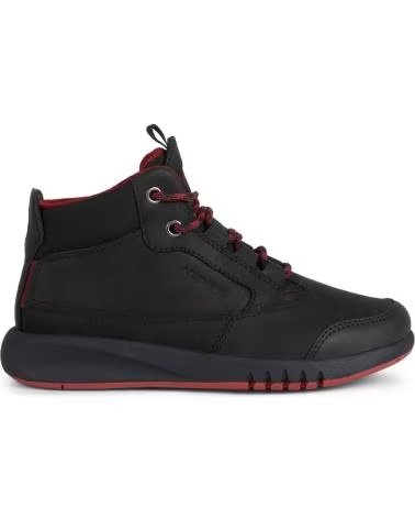 GEOX J04CYA 0CL11 J AERANTER ABX WASSERDICHTE STIEFELETTEN BLACK-DK RED C0260