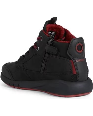GEOX J04CYA 0CL11 J AERANTER ABX WASSERDICHTE STIEFELETTEN BLACK-DK RED C0260