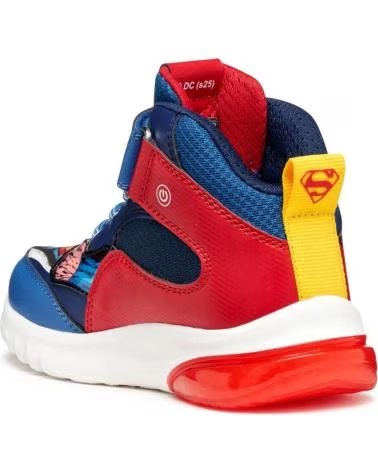 GEOX J CIBERDRON SUPERMAN J56LBF C0200 - LEUCHTSTIEFEL BLAU ROT C0200
