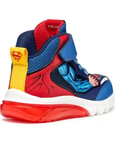 GEOX J CIBERDRON SUPERMAN J56LBF C0200 - LEUCHTSTIEFEL BLAU ROT C0200