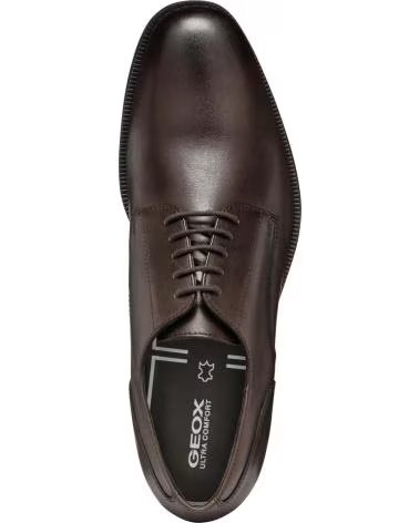 GEOX U46H8A 00039 U WALK PLEASURE F C6009 COFFEE CHAUSSURES DE VILLE EN CUIR À LACETS HOMME