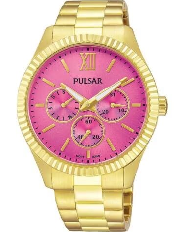 RELÓGIO PULSAR PP6218X1 DOURADO COM MOSTRADOR ROSA DORADO
