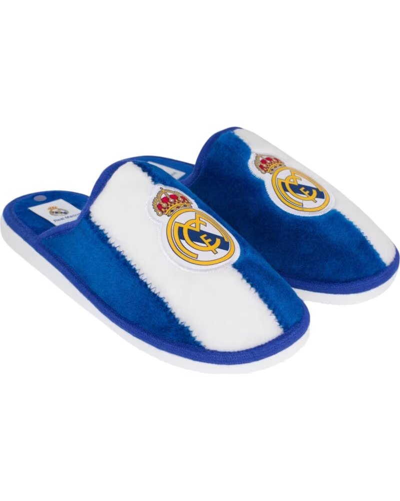 SEVILLAS PANTOUFLE ENFANT REAL MADRID EN COTON AVEC SEMELLE EVA ANTIDÉRAPANTE AZUL