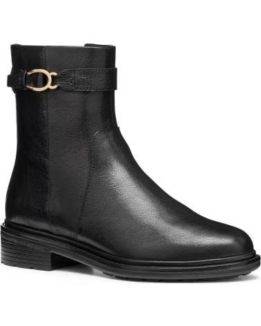 GEOX D WALK PLEASURE DAMEN STIEFELETTEN AUS LEDER SCHWARZ D56TGA 00081 C9999 BLACK