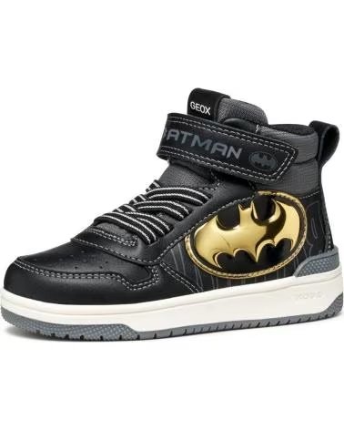 BASKETS MONTANTES ENFANT GEOX J WASHIBA BATMAN J56LQG 05411 C0495 BLACK-GOLD