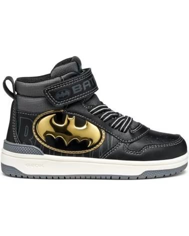 BASKETS MONTANTES ENFANT GEOX J WASHIBA BATMAN J56LQG 05411 C0495 BLACK-GOLD