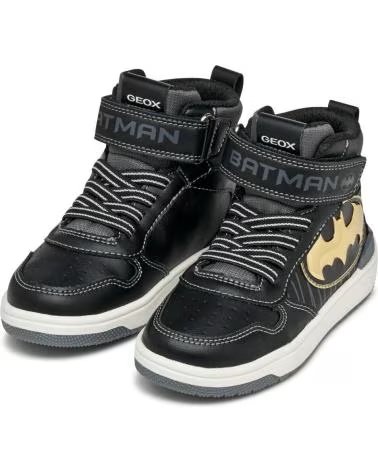 BASKETS MONTANTES ENFANT GEOX J WASHIBA BATMAN J56LQG 05411 C0495 BLACK-GOLD