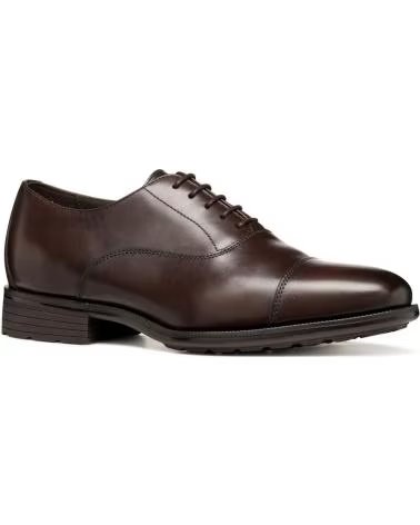 GEOX U WALK PLEASURE SCARPE ELEGANTI IN PELLE DA UOMO C6010 COFFEE