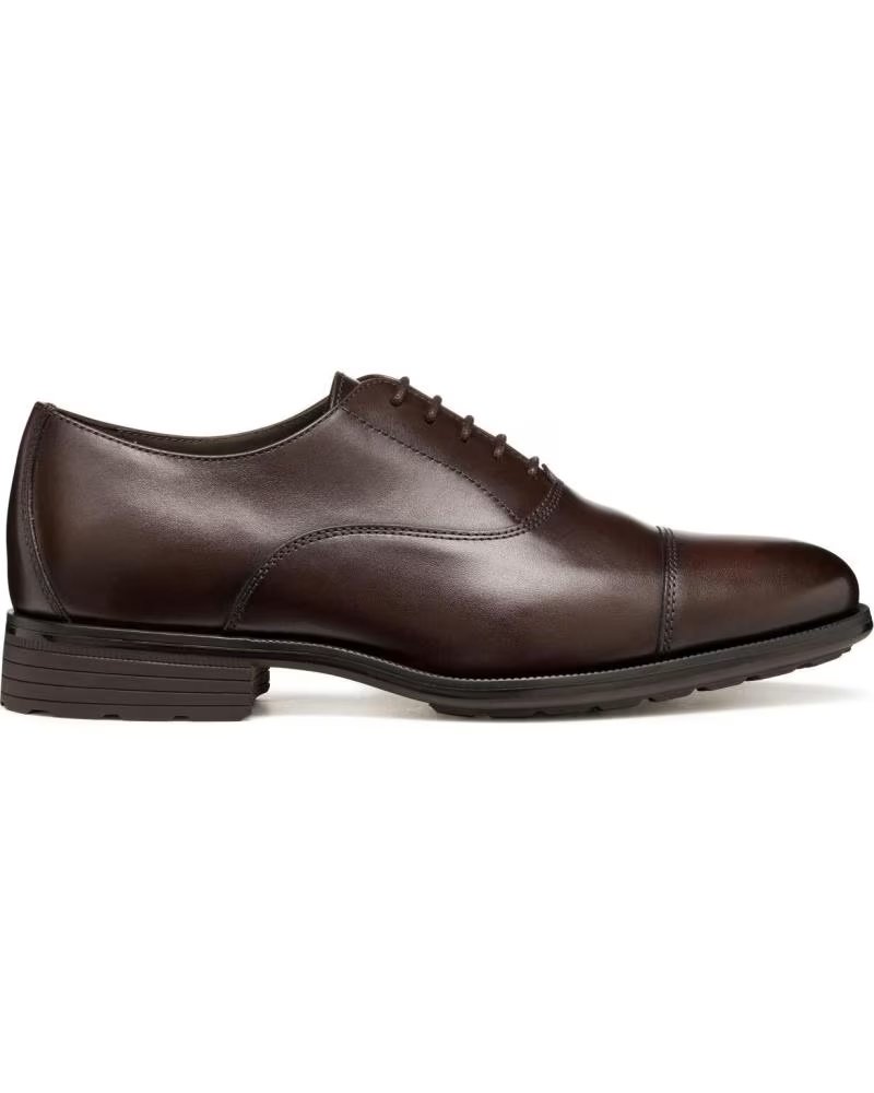 GEOX U WALK PLEASURE SCARPE ELEGANTI IN PELLE DA UOMO C6010 COFFEE