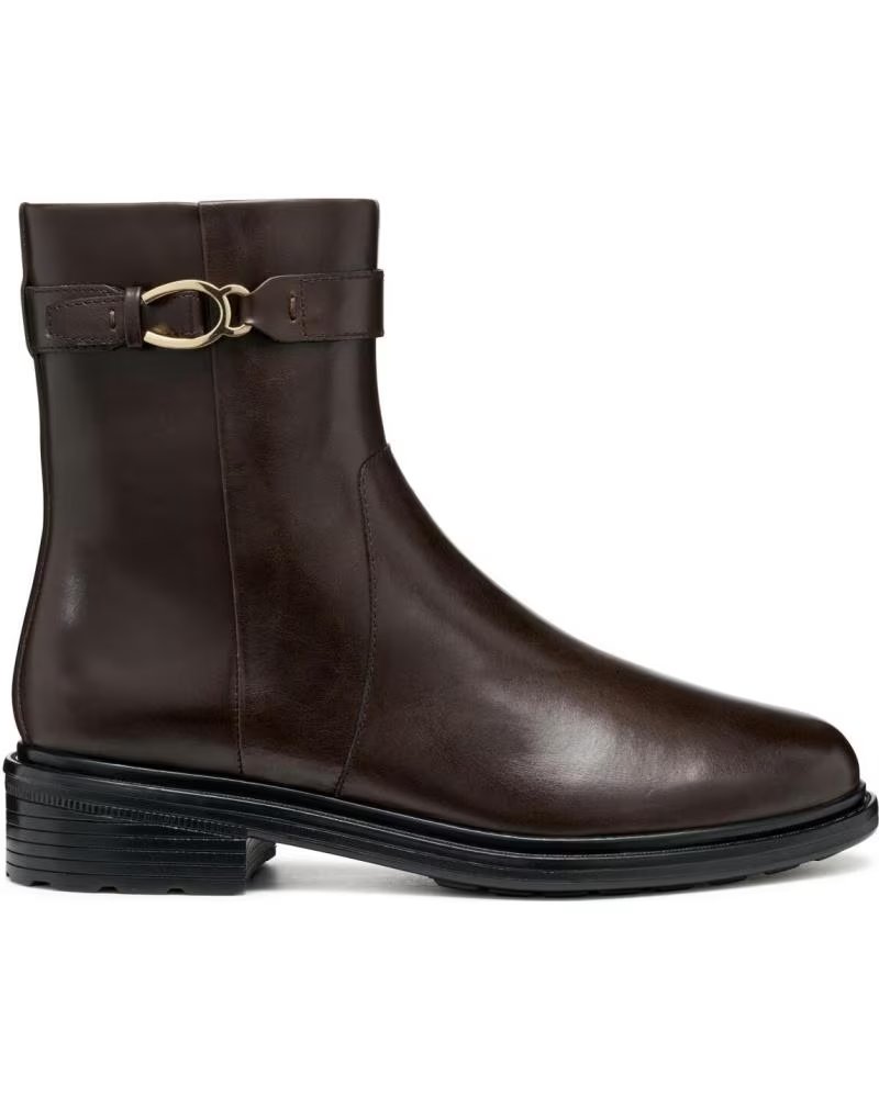 LEDERSTIEFELETTEN D56TGA 000AA D WALK PLEASURE C6024 DK COFFEE