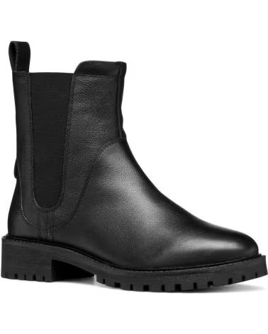 GEOX D56FTA 00046 D HOARA C9999 STIVALETTI CHELSEA IN PELLE BLACK