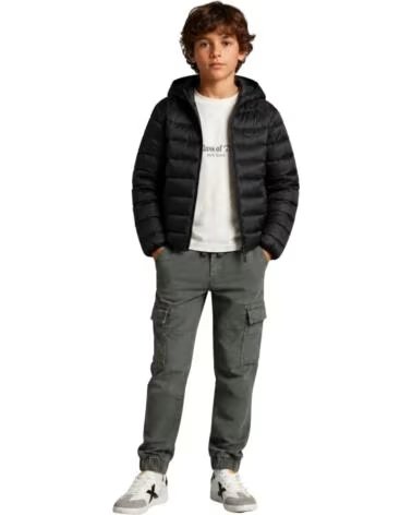 PEPE JEANS MANTEAU À CAPUCHE GARÇON NOIR NEGRO