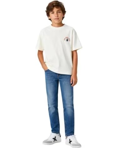 PEPE JEANS T-SHIRT ENFANT MANCHES COURTES IMPRIMÉ BLANCO
