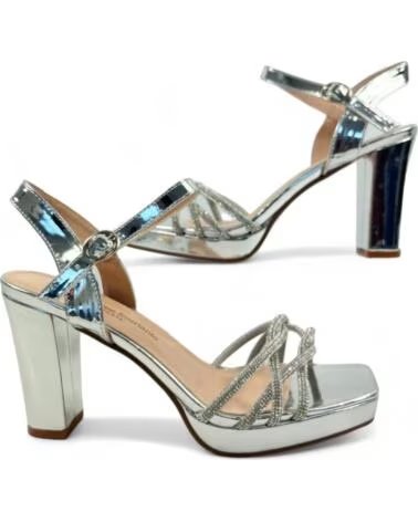 TIMBOS SANDALO TACCO FESTA DONNA ARGENTO 133738 PLATEADO