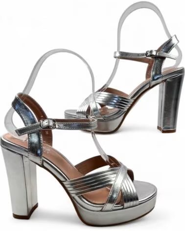 TIMBOS SANDALO TACCO PIATTAFORMA FESTA DONNA ARGENTO 133735 PLATEADO