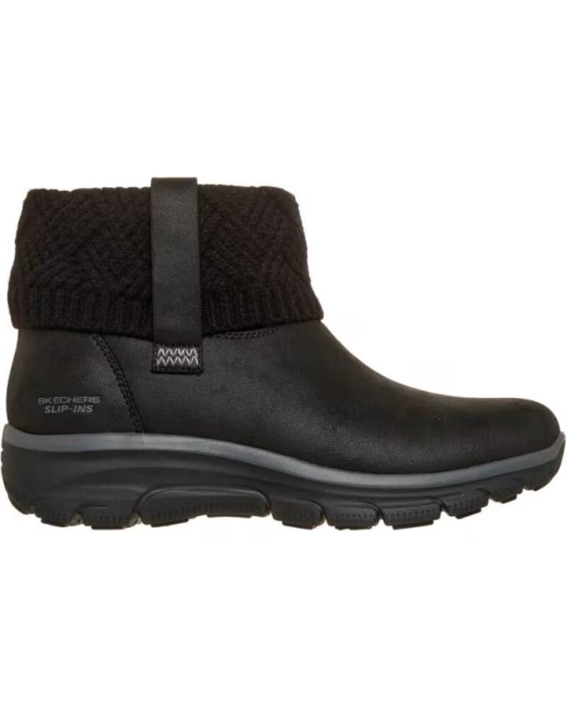 SKECHERS STIVALETTI BASSI DONNA EASY GOING - COZY WEATHER 4 NERO NEGRO