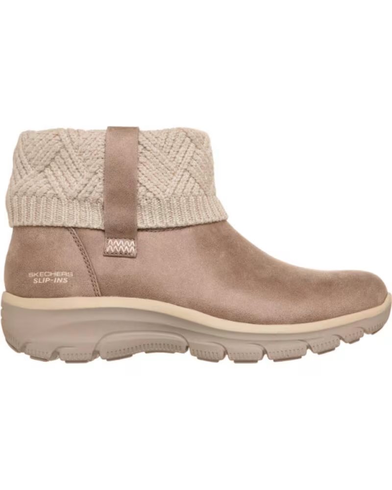 SKECHERS FLACHE DAMEN STIEFELETTEN EASY GOING - COZY WEATHER 4 TAUPE MARRóN