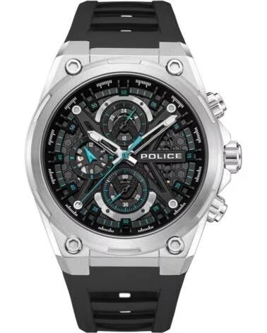 RELÓGIO MASCULINO POLICE PEWGQ0054301M DE QUARTZO COM PULSEIRA DE BORRACHA NEGRO