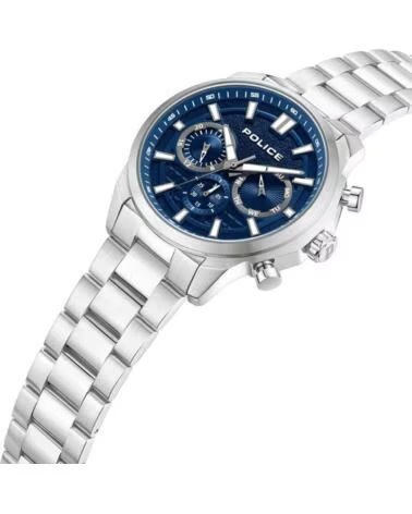 RELÓGIO POLICE PEWJK0021004M AÇO INOXIDÁVEL PRATEADO E MOSTRADOR AZUL GRIS