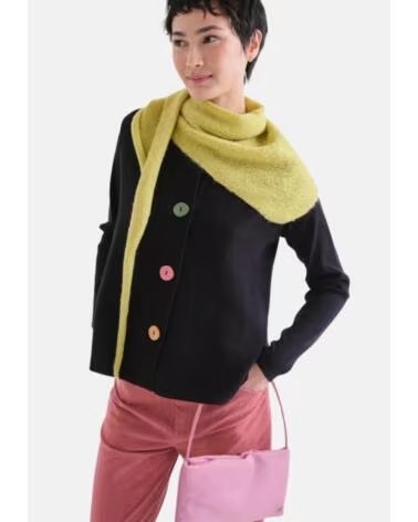 COMPAÃ±Ã­A FANTÃ¡STICA STRICKJACKE IN SCHWARZ MIT BUNTEN KNÃ¶PFEN NEGRO