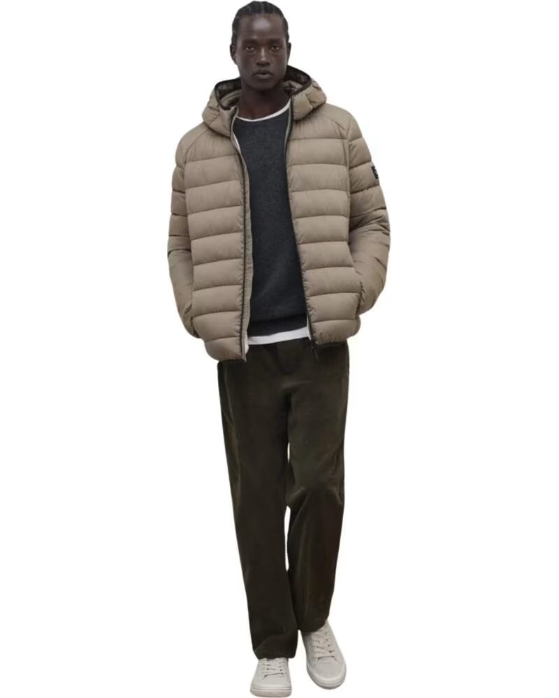 ECOALF HERREN STEPPJACKE MIT KAPUZE BRAUN MARRóN