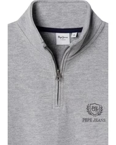 PEPE JEANS SWEAT-SHIRT ENFANT GRIS DEMI-ZIP