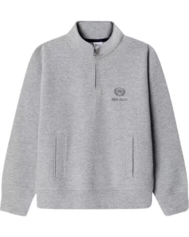 PEPE JEANS SWEAT-SHIRT ENFANT GRIS DEMI-ZIP