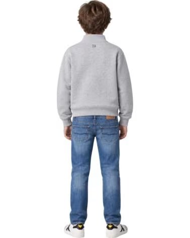 PEPE JEANS SWEAT-SHIRT ENFANT GRIS DEMI-ZIP